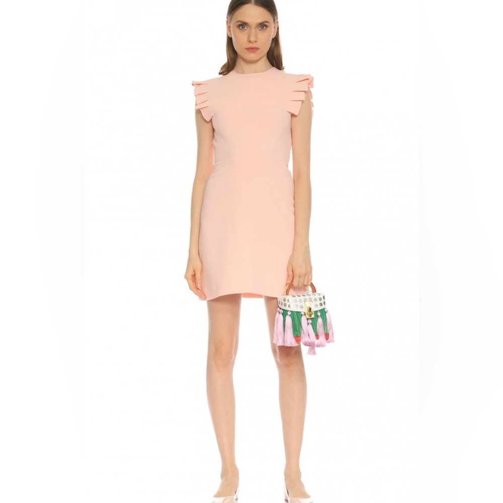 SANDRO Laurena Pleat-detail Mini Dress In Pink Rose M